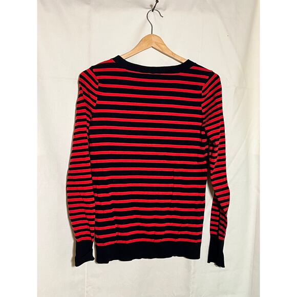 Women's Express Brand Striped Sweater w/ Shoulder Zip - Size: S/P - Picture 2 of 4